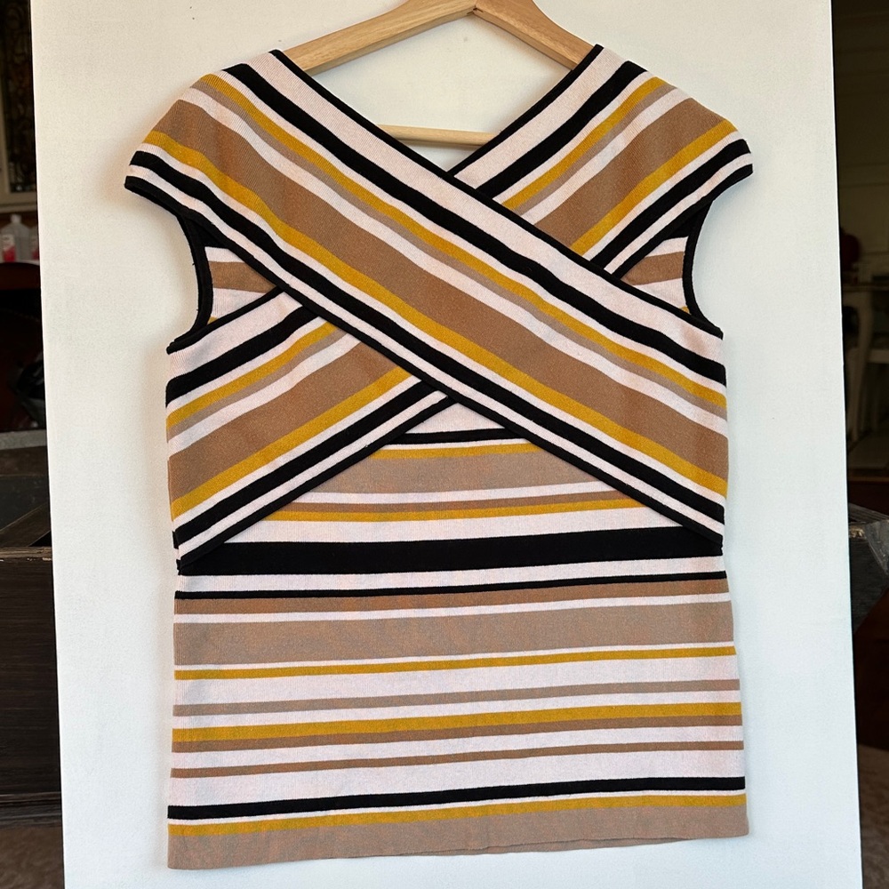 Striped Chicos Black label Sleeveless Top